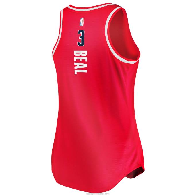 NBA 0F6D10003 Washington Wizards bradley beal camiseta roja del tanque del equipo de descanso rápido