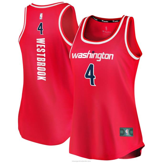 NBA 0F6D10268 Washington Wizards russell westbrook camiseta roja de tanque de descanso rápido