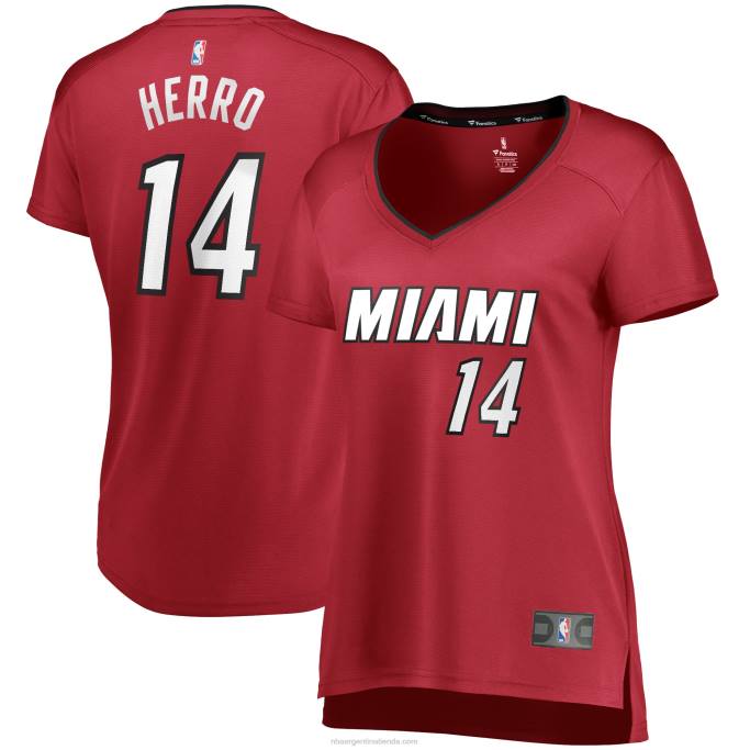 NBA 0F6D10769 réplica de camiseta roja miami heat tyler herro fast break