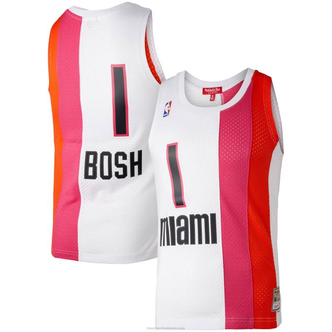 NBA 0F6D9835 camiseta miami heat chris bosh mitchell & ness white hardwood classics 2011 swingman