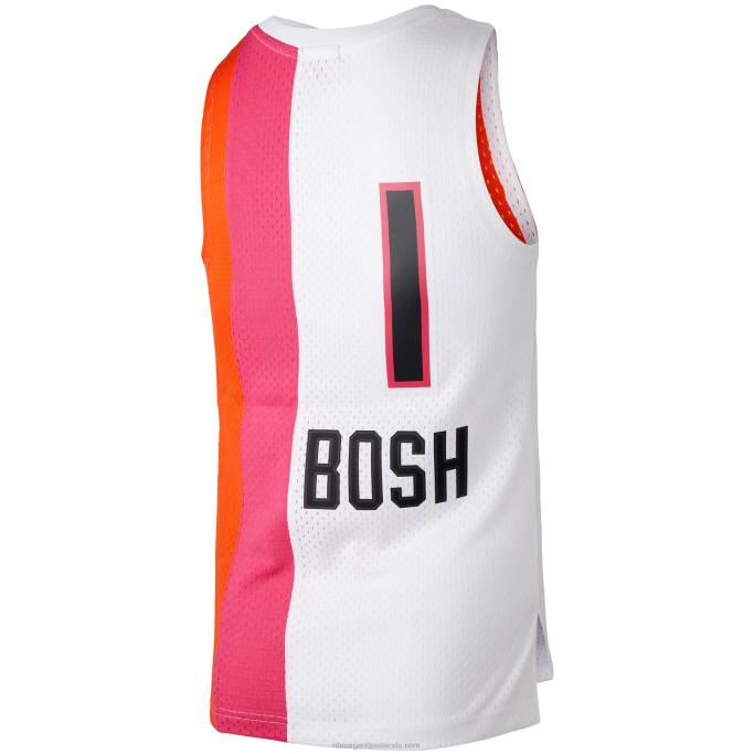 NBA 0F6D9835 camiseta miami heat chris bosh mitchell & ness white hardwood classics 2011 swingman