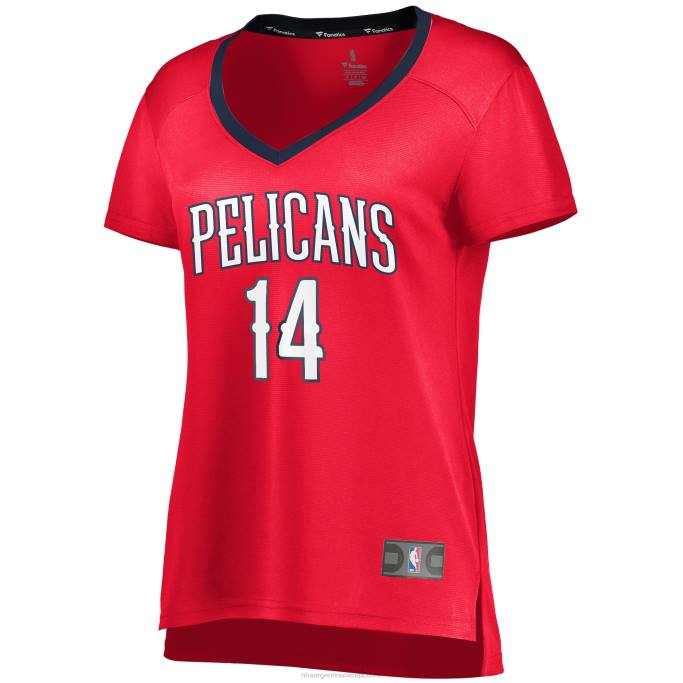 NBA 0F6D10453 New Orleans Pelicans Brandon Ingram Réplica de camiseta roja Fast Break