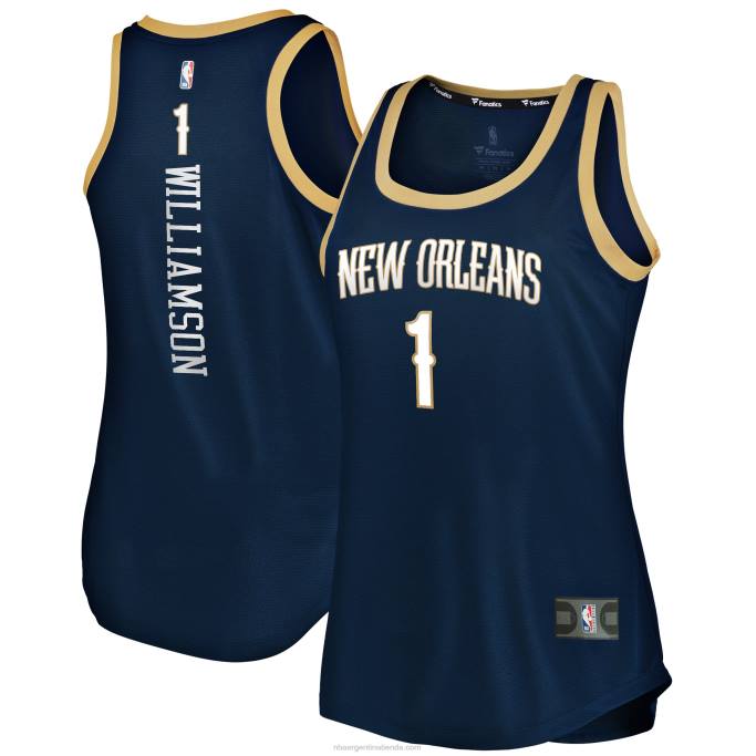 NBA 0F6D11428 New Orleans Pelicans zion williamson camiseta sin mangas del equipo de descanso rápido azul marino
