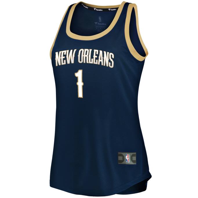 NBA 0F6D11428 New Orleans Pelicans zion williamson camiseta sin mangas del equipo de descanso rápido azul marino