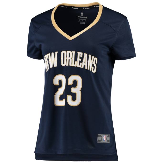 NBA 0F6D15733 New Orleans Pelicans anthony davis azul marino fast break replica jersey