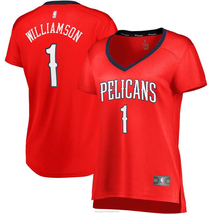 NBA 0F6D9357 New Orleans Pelicans Zion Williamson Réplica De Camiseta Roja Fast Break Réplica