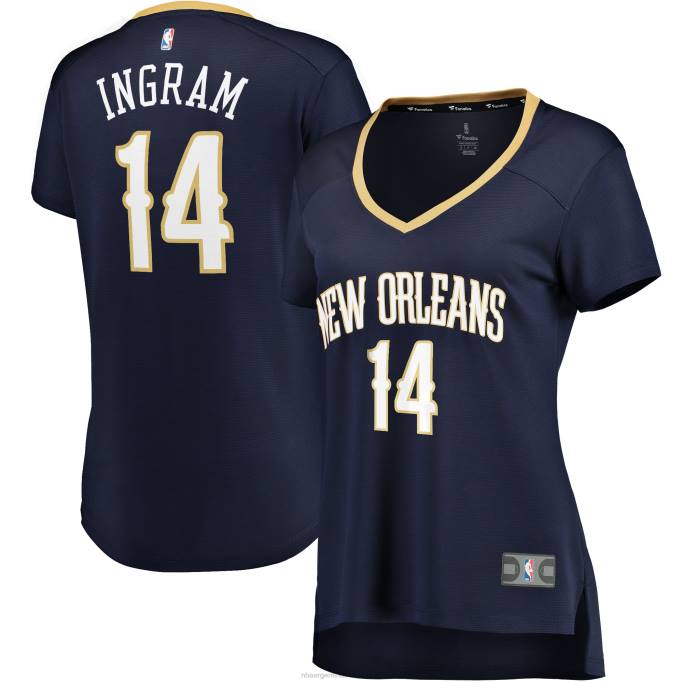 NBA 0F6D9616 New Orleans Pelicans Brandon Ingram Navy Fast Break Replica Jersey
