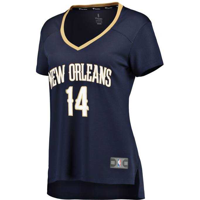NBA 0F6D9616 New Orleans Pelicans Brandon Ingram Navy Fast Break Replica Jersey