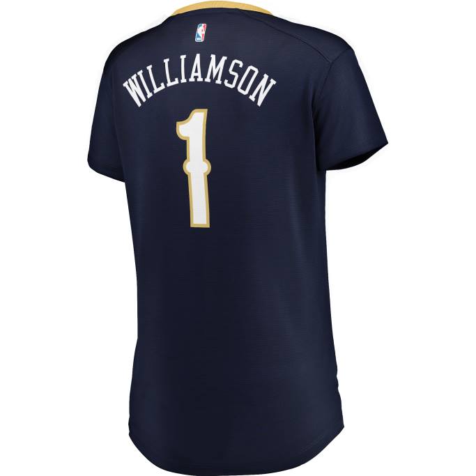 NBA 0F6D9775 New Orleans Pelicans Zion Williamson Navy Fast Break Réplica Jersey