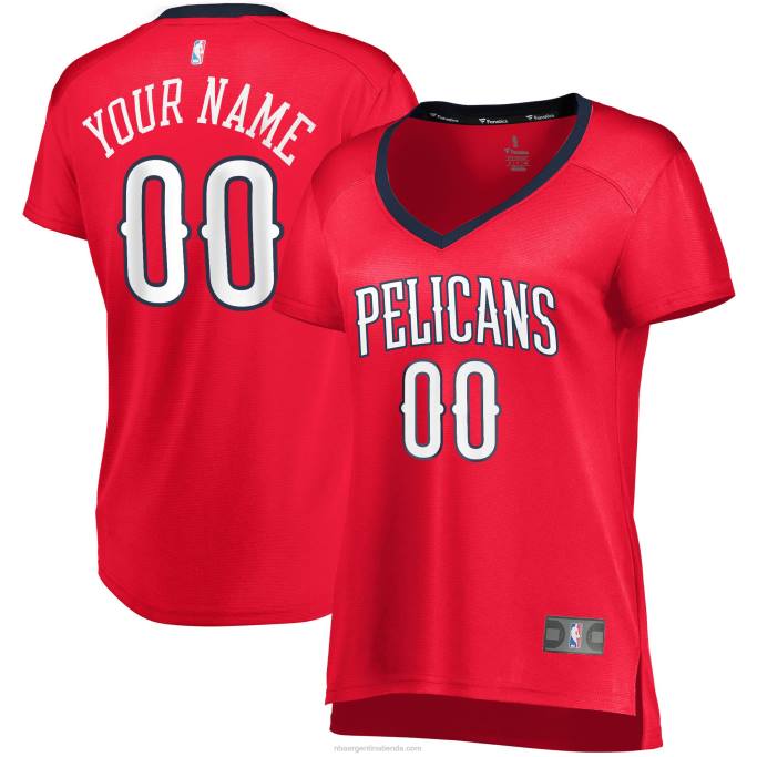 NBA 0F6D9955 New Orleans Pelicans Red Fast Break Réplica Jersey Personalizado