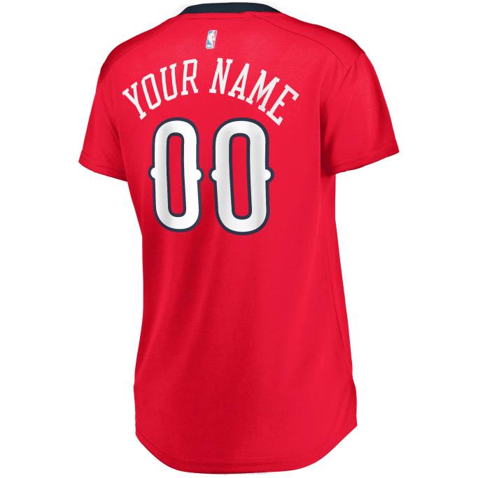 NBA 0F6D9955 New Orleans Pelicans Red Fast Break Réplica Jersey Personalizado