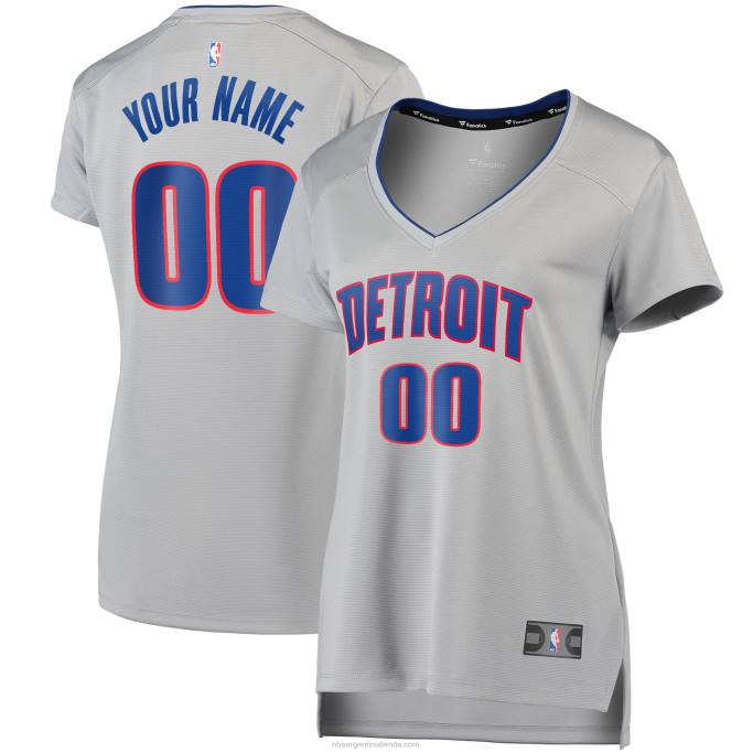 NBA 0F6D13190 Detroit Pistons plata Fast Break Réplica camiseta personalizada