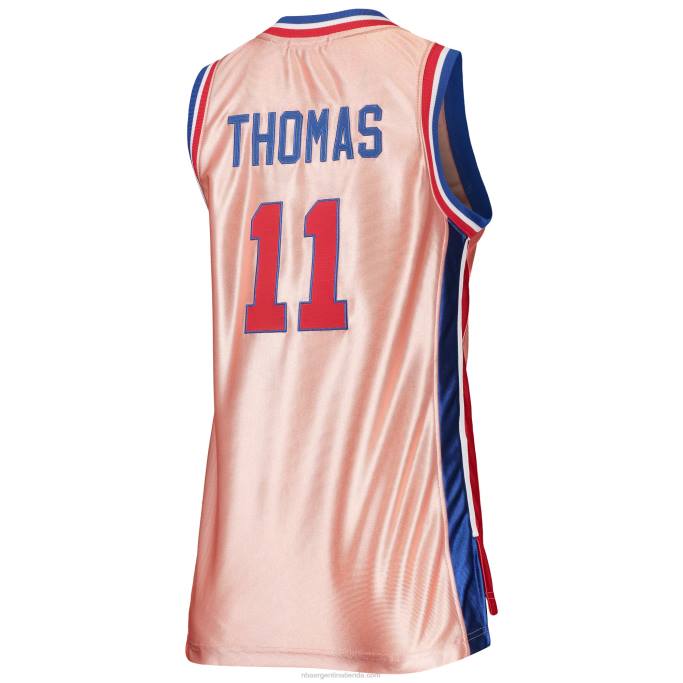 NBA 0F6D13342 detroit pistons isiah thomas mitchell & ness rosas 75 aniversario oro rosa 1982 swingman jersey