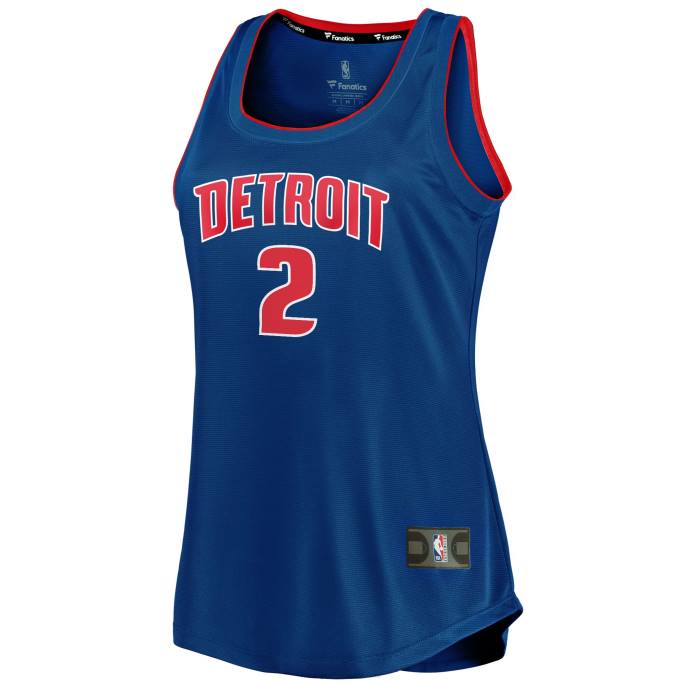 NBA 0F6D9562 Detroit Pistons Cade Cunningham camiseta azul de tanque de rotura rápida