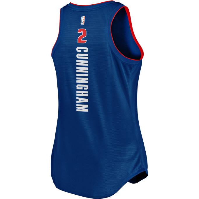 NBA 0F6D9562 Detroit Pistons Cade Cunningham camiseta azul de tanque de rotura rápida