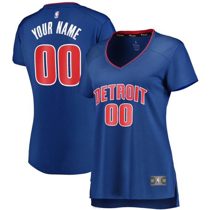 NBA 0F6D9675 Camiseta personalizada Detroit Pistons Royal Fast Break