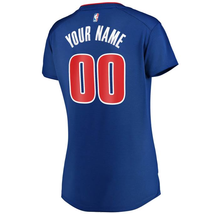 NBA 0F6D9675 Camiseta personalizada Detroit Pistons Royal Fast Break