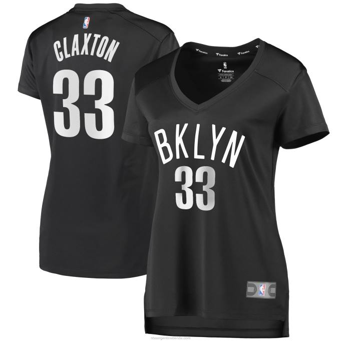 NBA 0F6D10358 brooklyn nets nicolas claxton camiseta de jugador de descanso rápido de carbón
