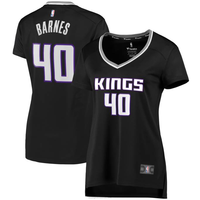 NBA 0F6D10379 Sacramento Kings Harrison Barnes Réplica de camiseta negra de jugador de fast break