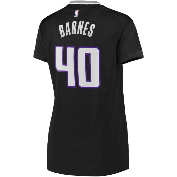NBA 0F6D10379 Sacramento Kings Harrison Barnes Réplica de camiseta negra de jugador de fast break