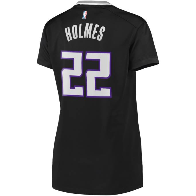 NBA 0F6D16064 Sacramento Kings Richaun Holmes Réplica de camiseta negra de jugador Fast Break