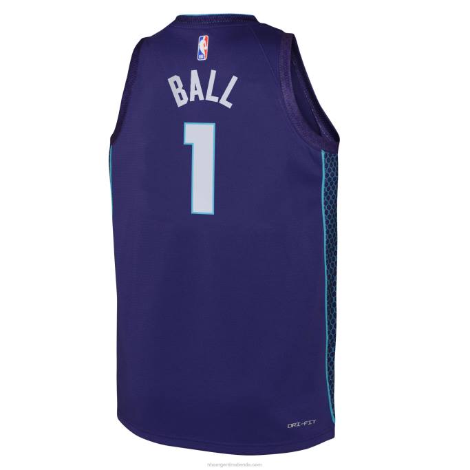 NBA 0F6D16704 charlotte hornets lamelo ball jordan brand púrpura swingman jersey