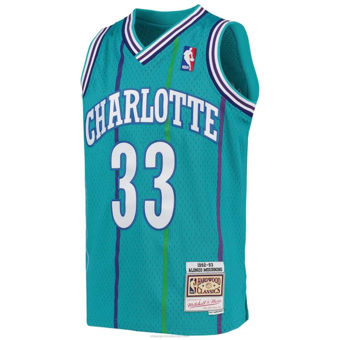 NBA 0F6D16898 charlotte hornets alonzo luto verde azulado 199hardwood classics swingman jersey