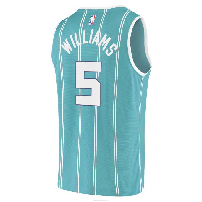 NBA 0F6D16944 charlotte hornets mark williams verde azulado selección de primera ronda jersey de réplica de descanso rápido