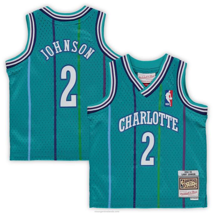 NBA 0F6D17064 charlotte hornets larry johnson teal hardwood classics playera de jugador retirado
