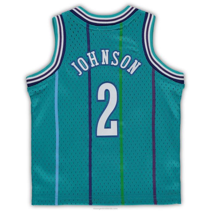 NBA 0F6D17064 charlotte hornets larry johnson teal hardwood classics playera de jugador retirado