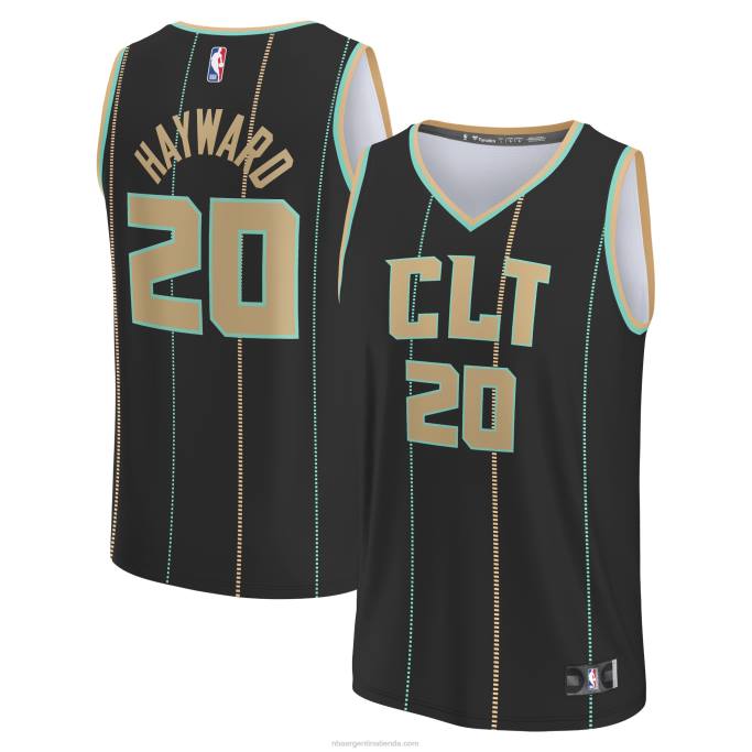NBA 0F6D17173 charlotte hornets gordon hayward negro fastbreak jersey