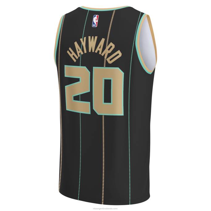 NBA 0F6D17173 charlotte hornets gordon hayward negro fastbreak jersey