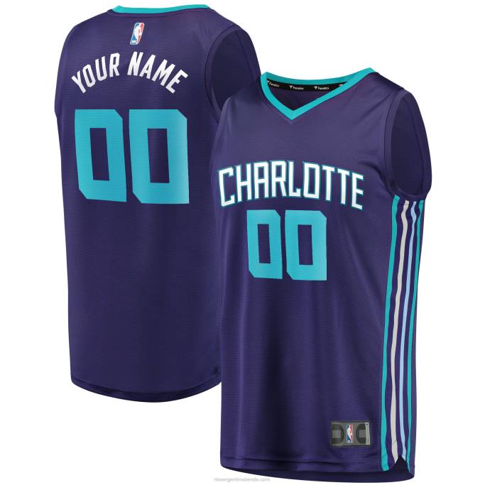 NBA 0F6D17351 charlotte hornets púrpura fast break réplica jersey personalizado