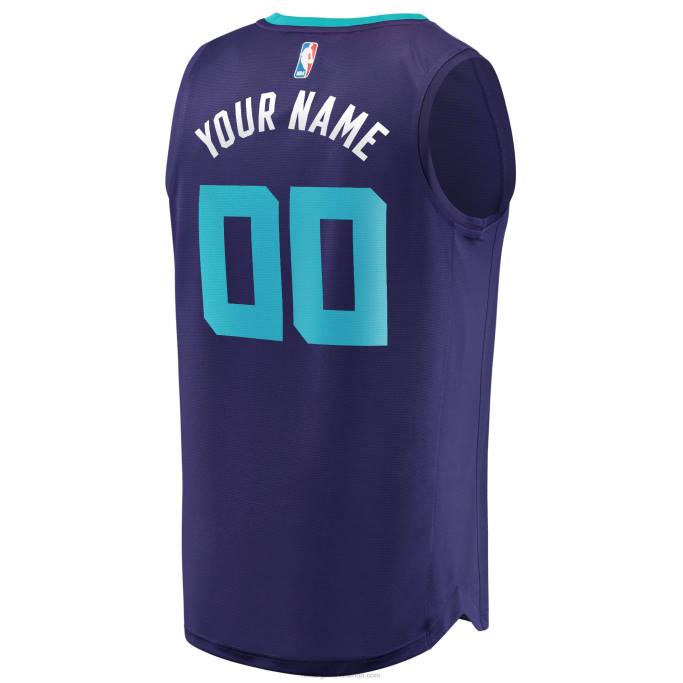 NBA 0F6D17351 charlotte hornets púrpura fast break réplica jersey personalizado