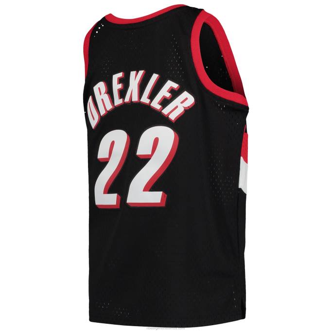 NBA 0F6D17320 portland trail blazers clyde drexler mitchell & ness negro hardwood classics swingman jersey