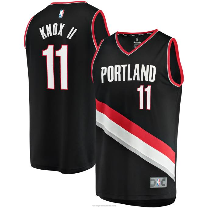 NBA 0F6D17723 portland trail blazers kevin knox ii camiseta negra de jugador de descanso rápido