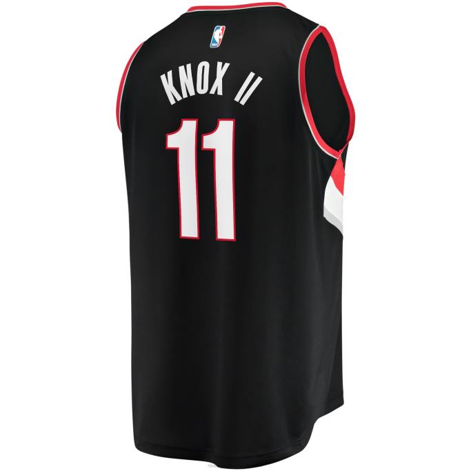 NBA 0F6D17723 portland trail blazers kevin knox ii camiseta negra de jugador de descanso rápido