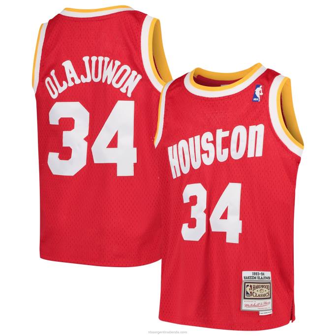 NBA 0F6D16924 houston cohetes hakeem olajuwon mitchell & ness rojo swingman jersey retroceso