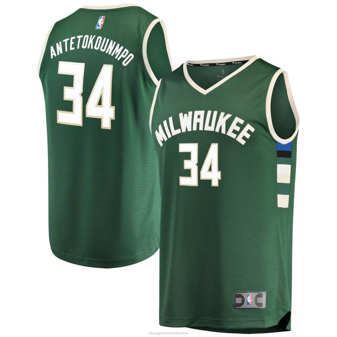 NBA 0F6D16699 milwaukee bucks giannis antetokounmpo camiseta de jugador de descanso rápido verde cazador
