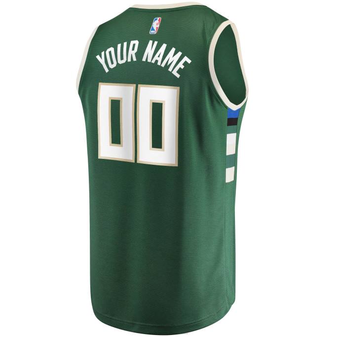 NBA 0F6D16754 camiseta réplica personalizada de los milwaukee bucks hunter green fast break