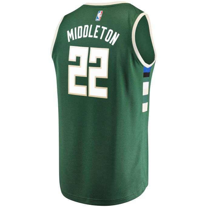 NBA 0F6D16790 milwaukee bucks khris middleton camiseta de jugador de descanso rápido verde cazador