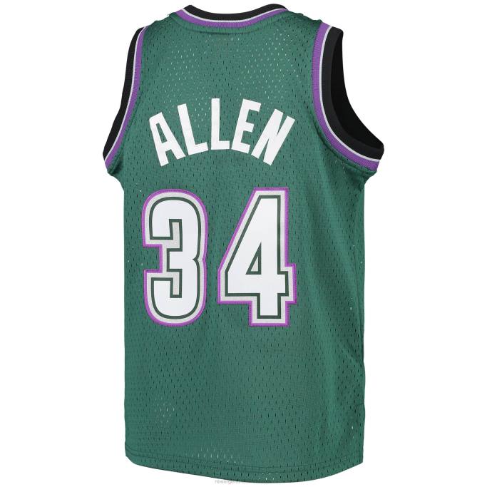 NBA 0F6D16805 jersey milwaukee bucks ray allen mitchell & ness green hardwood classics swingman