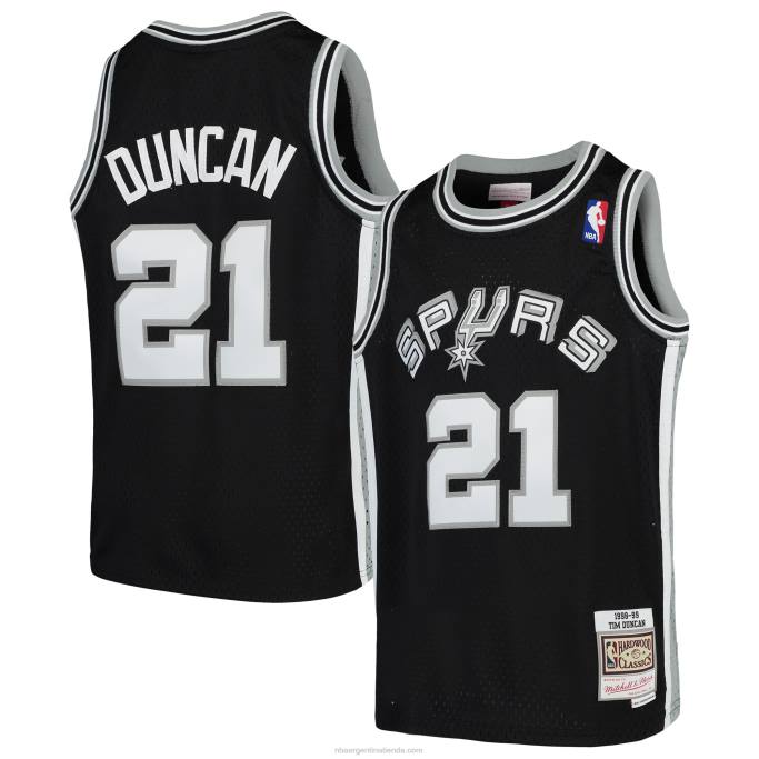 NBA 0F6D16820 san antonio spurs tim duncan mitchell & ness camiseta negra swingman retroceso
