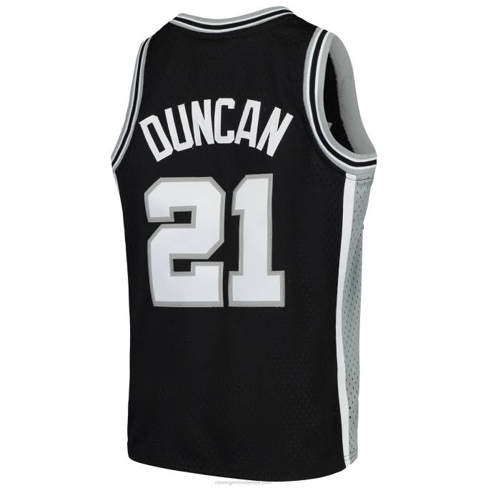 NBA 0F6D16820 san antonio spurs tim duncan mitchell & ness camiseta negra swingman retroceso