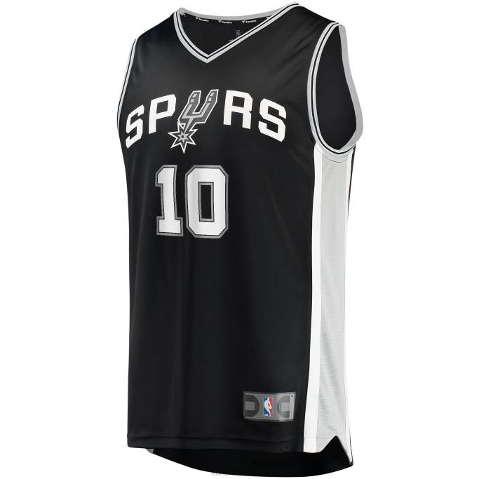 NBA 0F6D16959 san antonio spurs jeremy sochan draft negro primera ronda pick fast break replica jersey
