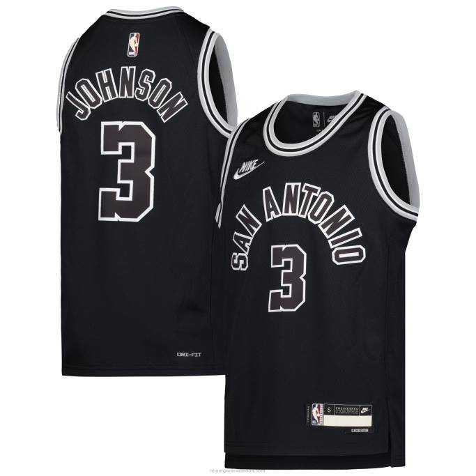 NBA 0F6D17012 camiseta nike san antonio spurs keldon johnson negra swingman