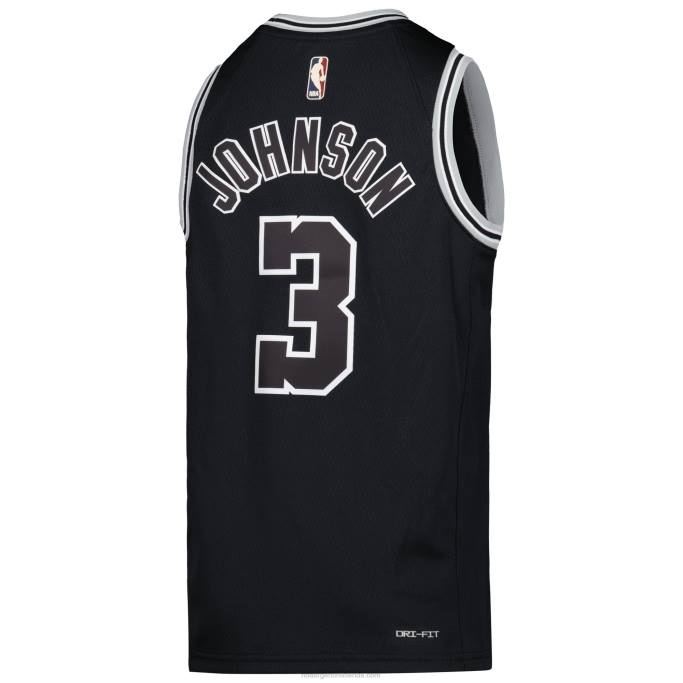 NBA 0F6D17012 camiseta nike san antonio spurs keldon johnson negra swingman