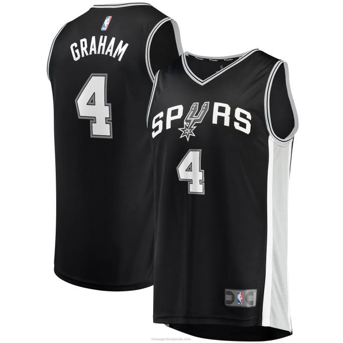 NBA 0F6D17922 san antonio spurs devonte' graham camiseta negra de jugador de contraataque rápido
