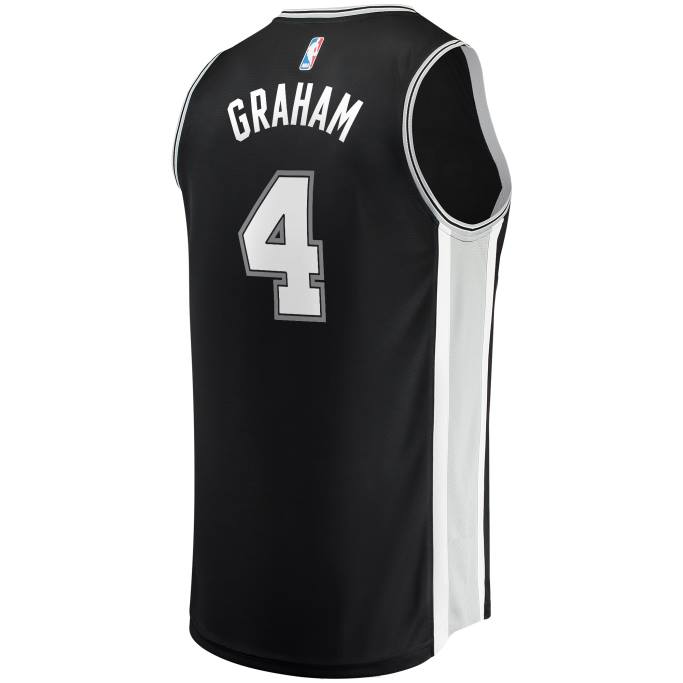 NBA 0F6D17922 san antonio spurs devonte' graham camiseta negra de jugador de contraataque rápido