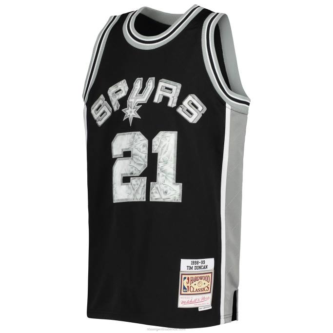 NBA 0F6D17978 san antonio spurs tim duncan black hardwood classics 75 aniversario camiseta de diamantes